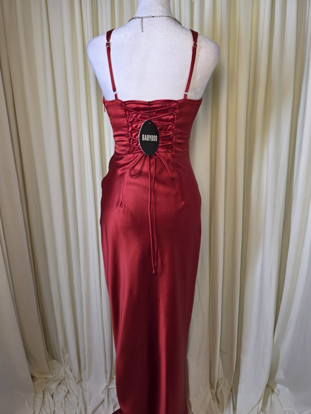 Vestido largo Shae - Rojo babyboo NWT $135 - Picture 10 of 14